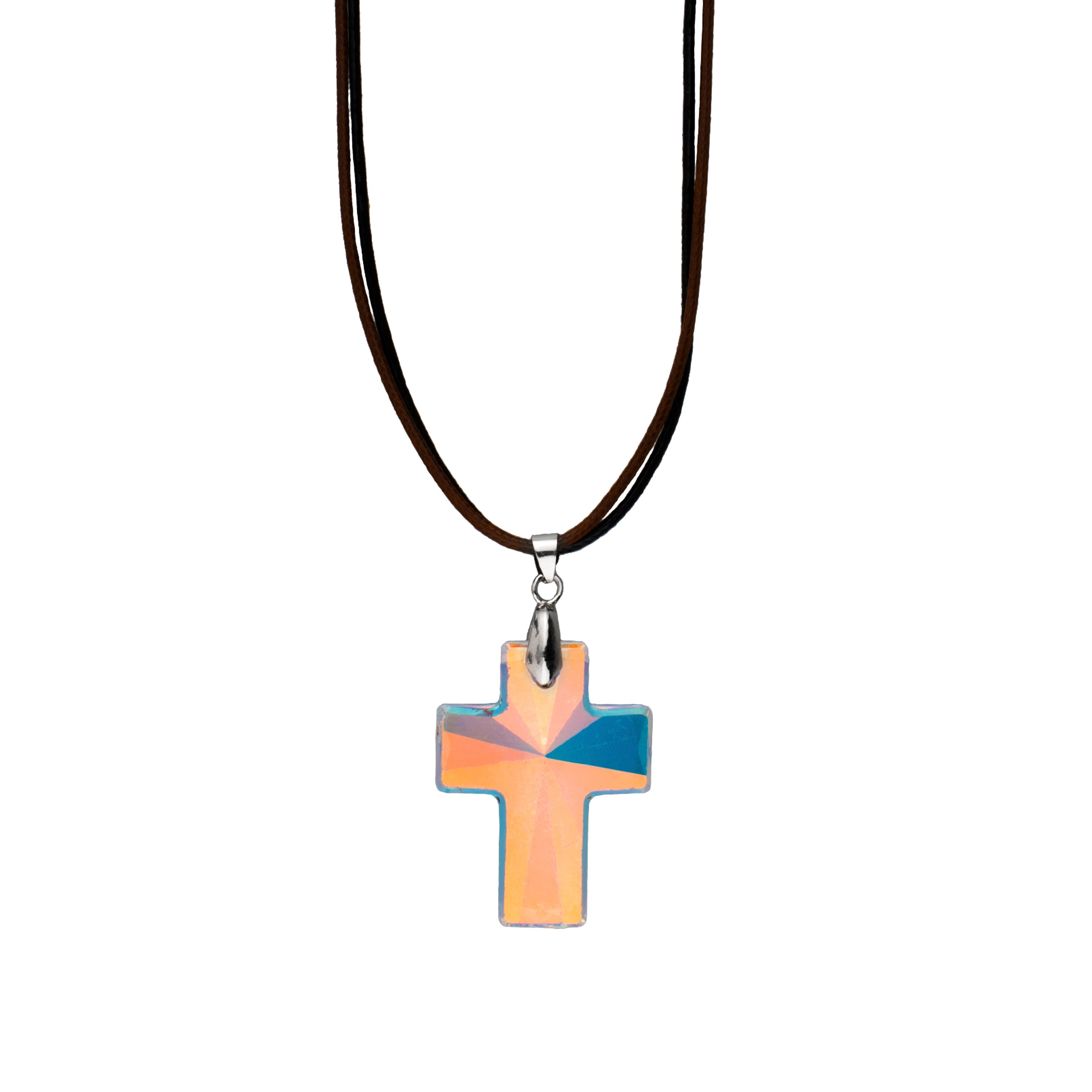 THE TEMPLAR KNIGHT Cross Necklace for Men with Black Leather Cord