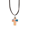 Swarovski Cross Pendant with Leather Cord Necklace for Men & Women (SJ_2446)