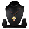 Swarovski Cross Pendant with Leather Cord Necklace for Men & Women (SJ_2446)