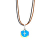 Swarovski Cross Pendant with Leather Cord Necklace for Men & Women (SJ_2448)