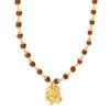 24K Gold Plated Lord Ganesha Pendant with Rudraksha Mala for Men (SJ_2449)