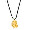 24K Gold Plated Lord Ganesha Pendant with Black Cord Necklace for Men (SJ_2452)