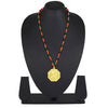 24K Gold Plated Shivaji Maharaj Coin Pendant with Long Mala Necklace for Men (SJ_2457)