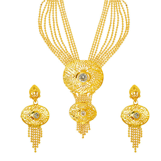 Traditional 22K Gold Plated Hi Micron Jewellery Set for Women (SJ_2649)