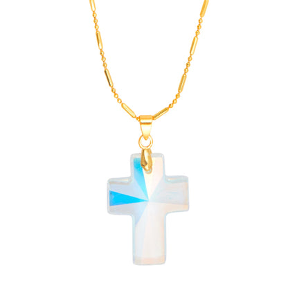 Swarovski Cross Pendant with Chain Necklace for Men & Women (SJ_2655)