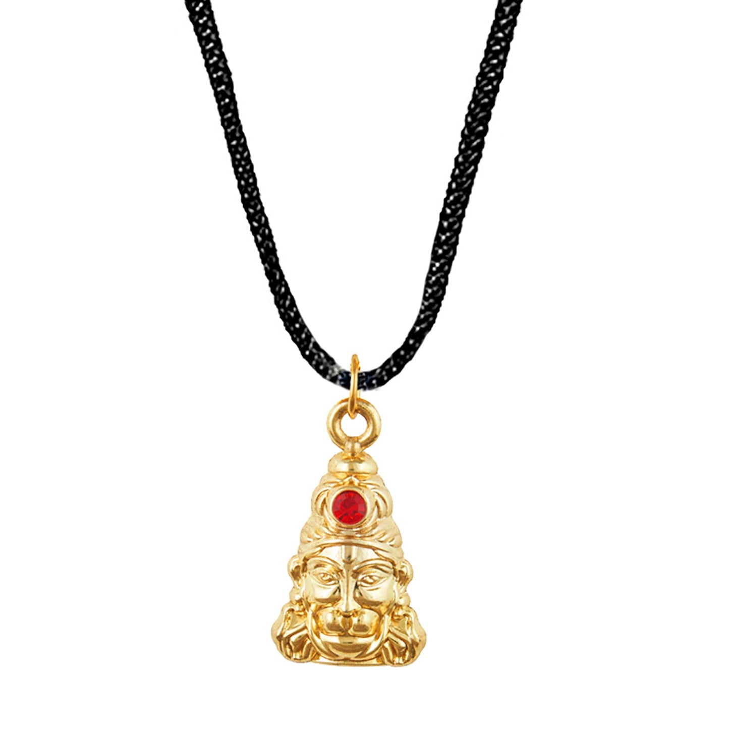 24K Lord Hanuman Pendant with Black Thread/Chord for Men & Boys (SJ_2666)