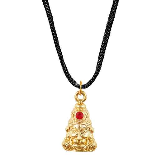 24K Lord Hanuman Pendant with Black Thread/Chord for Men & Boys (SJ_2666)