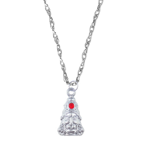 Silver Plated Lord Hanuman Pendant With Designer Silver Chain for Men & Boys (SJ_2667)