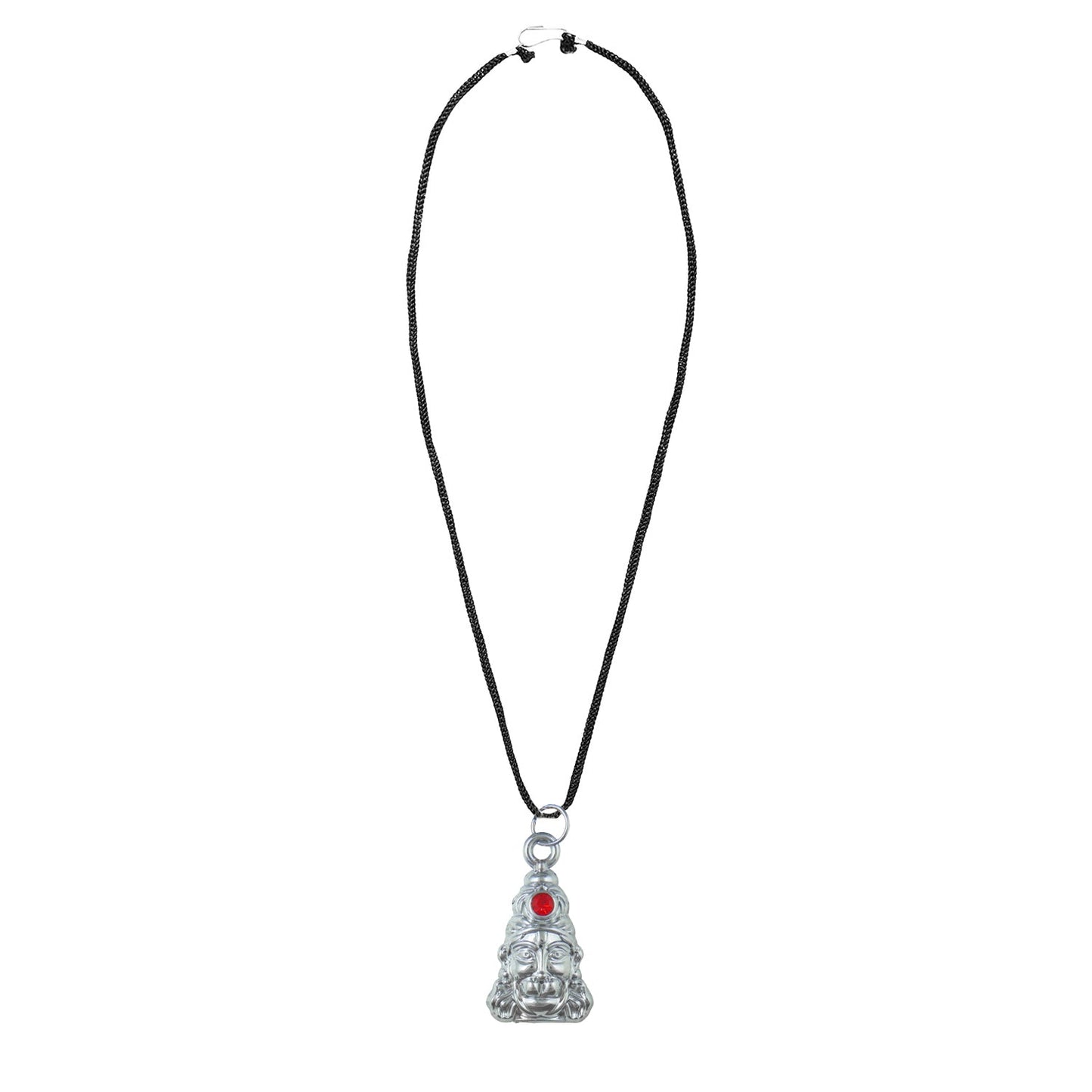 Silver Plated Lord Hanuman Pendant With Black Thread/Chord for Men & Boys (SJ_2669)