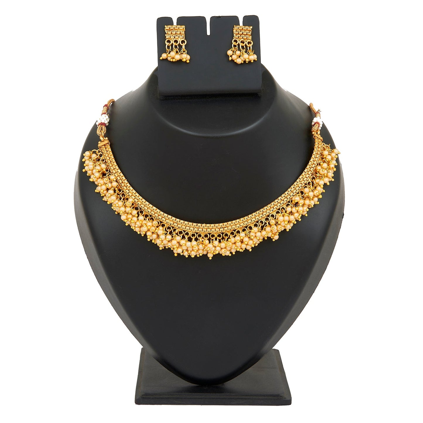 Traditional Gold Jewellery Necklace Set 22K with Earrings for Women & Girlss (SJ_2683)