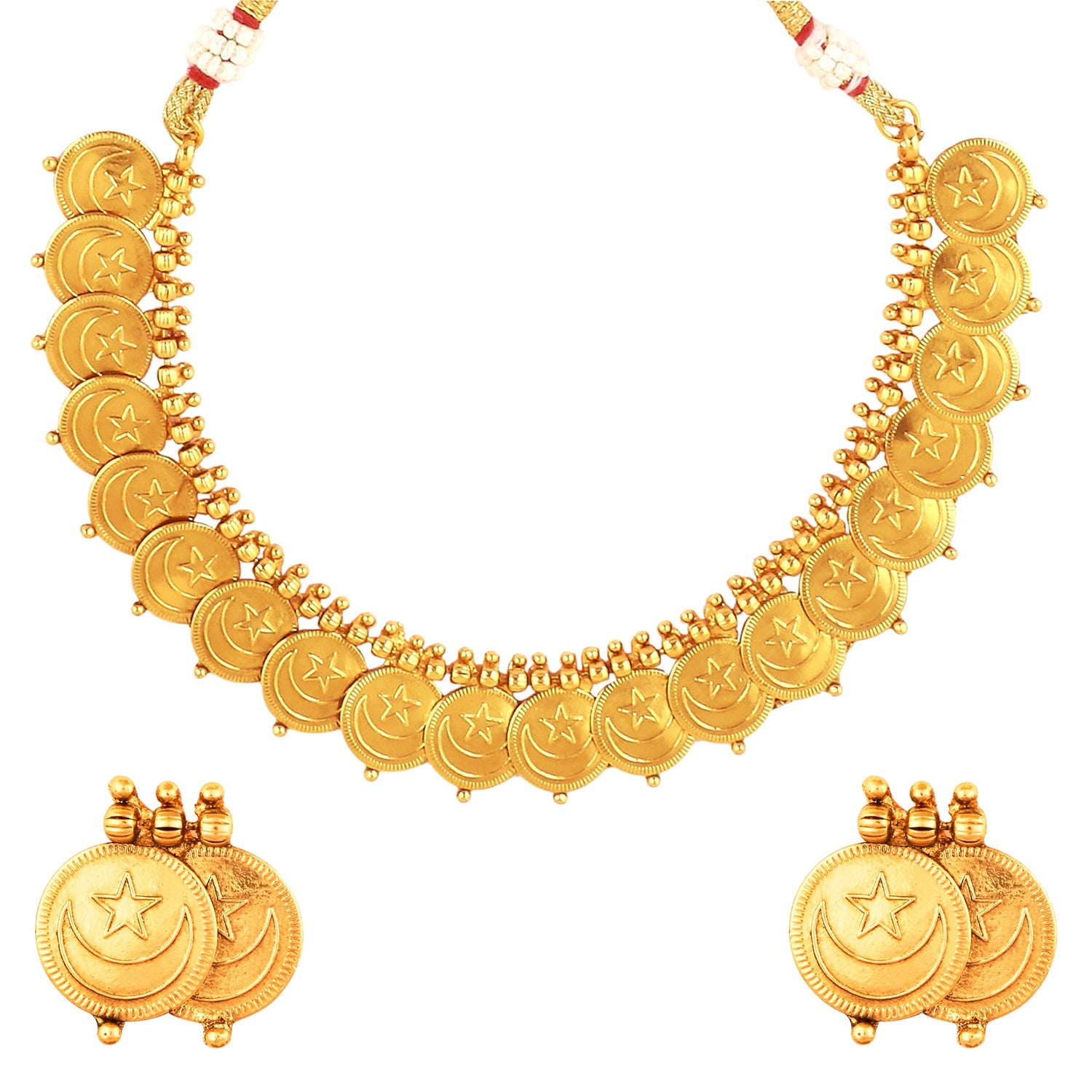22K Traditional Gold Coin Necklace Set For Girls & Women (SJ_2688) –  Shining Jewel