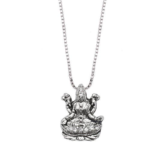 925 Fine Silver Plated Maa Saraswati Pendant with Chain for Men & Women (SJ_2725)