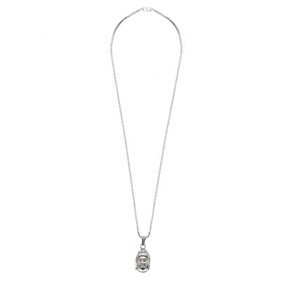 925 Fine Silver Plated Buddha Pendant with Chain for Men & Women (SJ_2729)