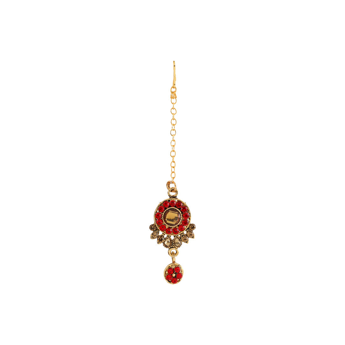 Gold Plated Complete Jewellery Bridal Necklace Set with Maang tikka and Earrings for Women (SJ_2747)