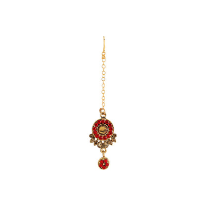 Gold Plated Complete Jewellery Bridal Necklace Set with Maang tikka and Earrings for Women (SJ_2747)