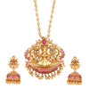 Handcrafted 18K Antique Gold Plated Godess Lakshmi Temple Jewellery Necklace With Matching Earring For Women (SJ_2783)
