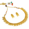 22K Traditional Temple Jewellery Indian One Gram Gold Jalebi Coin Necklace Set For Girls & Women (SJ_2813)