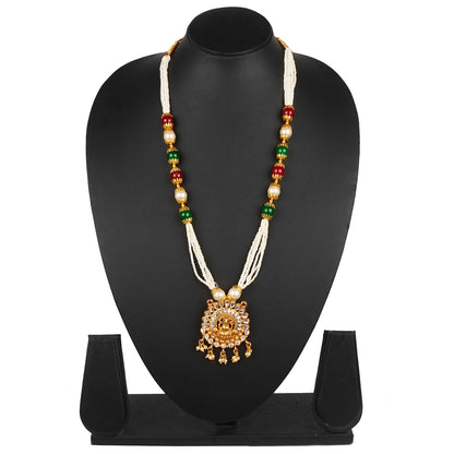 Traditional Indian Handcrafted 22K Gold Plated Designer Fancy Mangalsutra Thushi mala Necklace Pendant Set For Women (SJ_2815)