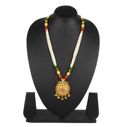 Traditional Indian Handcrafted 22K Gold Plated Designer Fancy Mangalsutra Thushi mala Necklace Pendant Set For Women (SJ_2817)