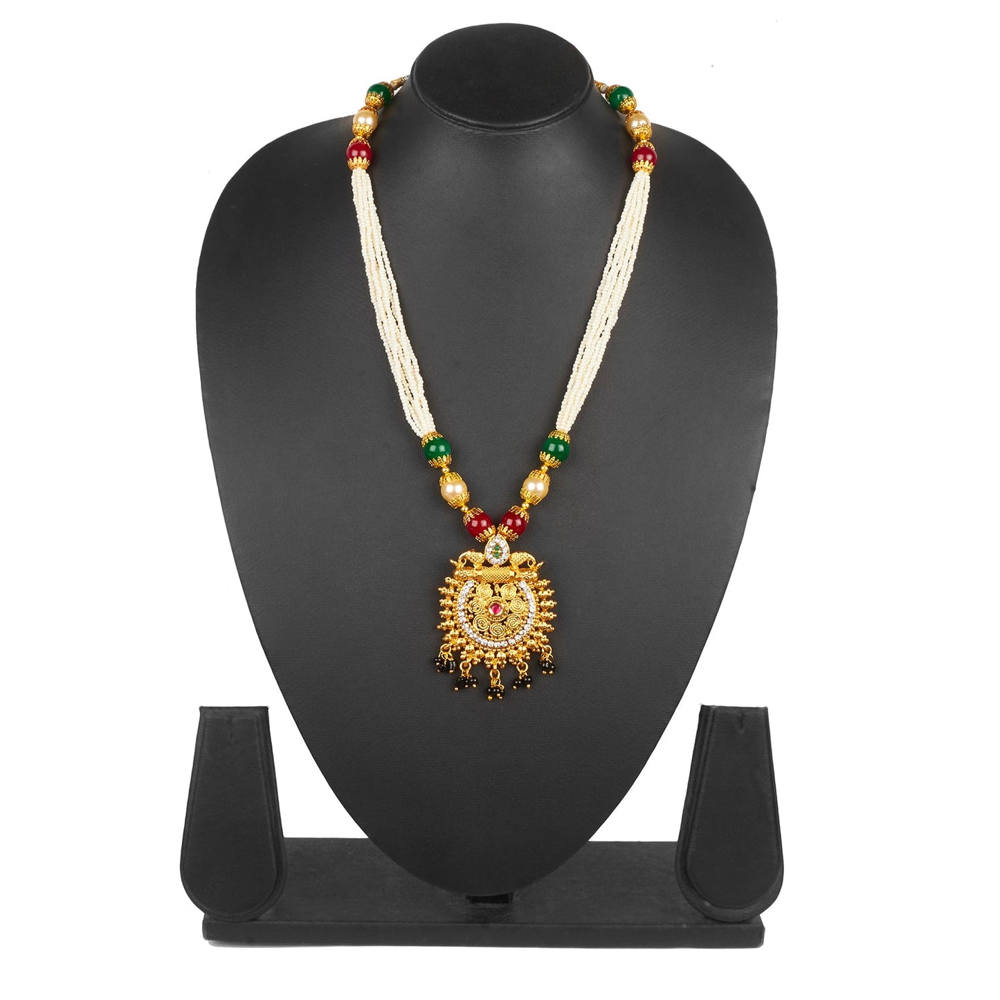 Traditional Indian Handcrafted 22K Gold Plated Designer Fancy Mangalsutra Thushi mala Necklace Pendant Set For Women (SJ_2818)