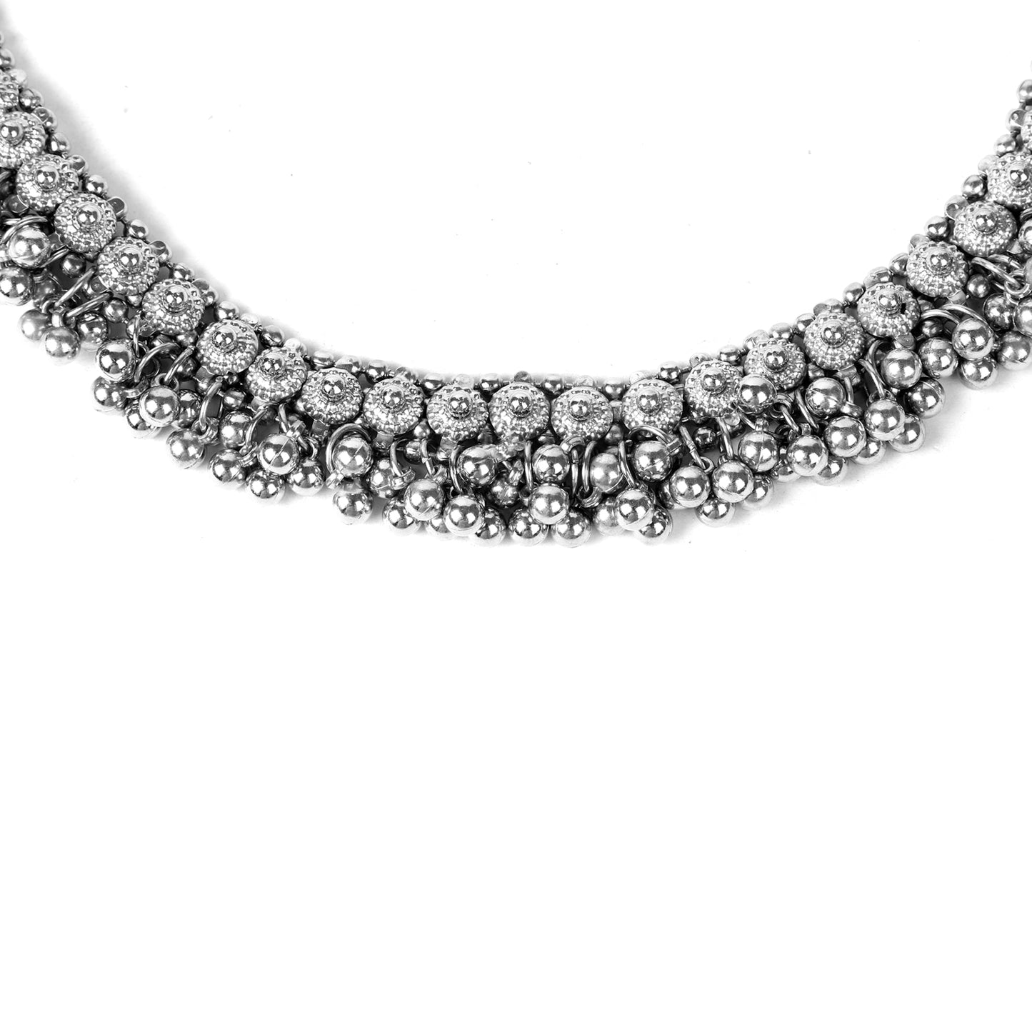 Oxidised Atique Silver Stylish Contemporary and Chic Necklace for Women (SJ_2829)