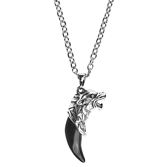 Stainless Steel Silver Plated Punk Gothic Designer Stylish Hip Hop Lion Claw Pendant Necklace for Men and Boys (SJ_2842)