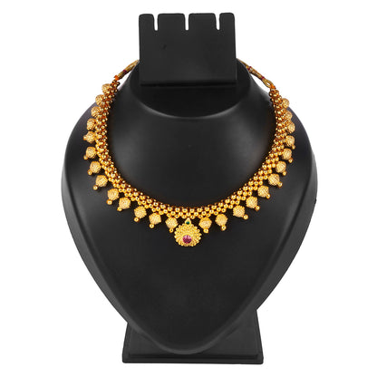 24K Gold Plated One Gram Traditional Thushi Necklace For Women (SJ_2844)