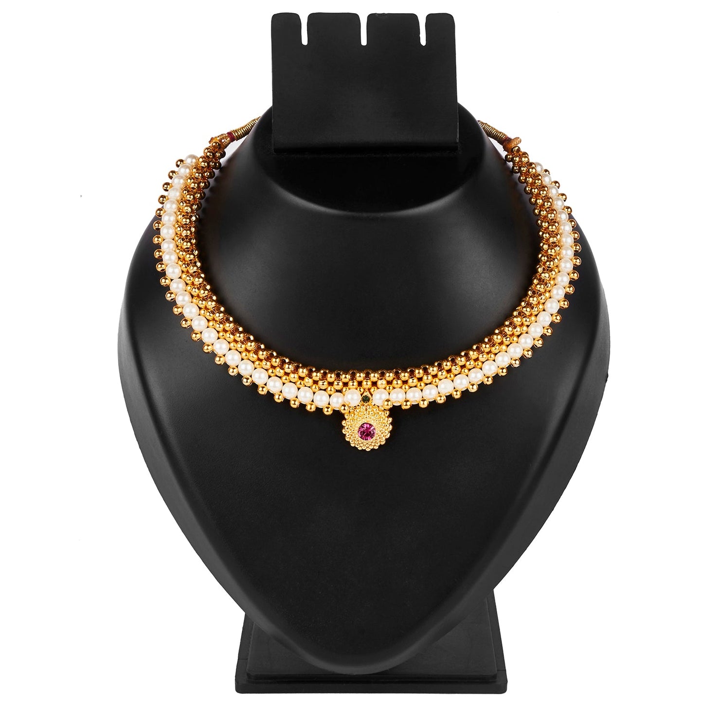 24K Gold Plated One Gram Traditional Thushi Necklace For Women (SJ_2845)