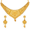 Traditional Indian One Gram Gold Bridal Dulhan 22K Gold Plated Hi Micron Choker Jewellery Set for Women (SJ_2846)