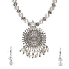 Antique Silver Oxidised Adjustable Afghani Etnic Stylish Designer Combo Necklace Jewellery Set for Women (SJ_2851)
