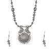 Antique Silver Oxidised Adjustable Afghani Etnic Stylish Designer Combo Necklace Jewellery Set for Women (SJ_2857)