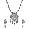 Antique Silver Oxidised Adjustable Afghani Etnic Stylish Designer Combo Necklace Jewellery Set for Women (SJ_2859)