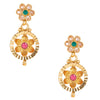 Pure Copper One Gram  Kundan and Ruby Emerald CZ Studded Necklace Combo Jewellery Set for Women wiith Earrings for Women (SJ_2871)