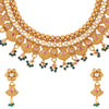 Pure Copper One Gram  Kundan and Ruby Emerald CZ Studded Necklace Combo Jewellery Set for Women wiith  Kundan Earrings for Women (SJ_2872)