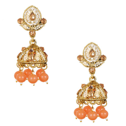 Shining Jewel 18K Antique Gold Plated One Gram Bridal Jewellery Combo Necklace Set with Tikka and Earrings for Women (SJ_2879_O)