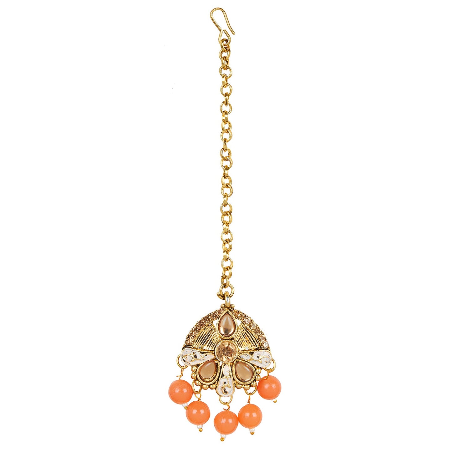 Shining Jewel 18K Antique Gold Plated One Gram Bridal Jewellery Combo Necklace Set with Tikka and Earrings for Women (SJ_2880_O)