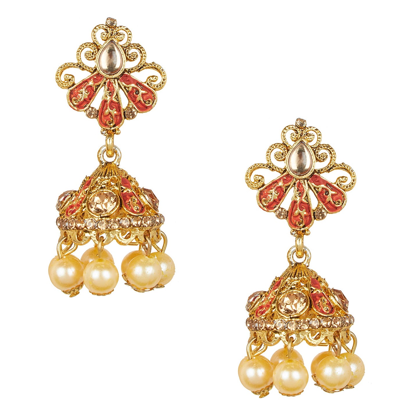 Shining Jewel 18K Antique Gold Plated One Gram Bridal Jewellery Combo Necklace Set with Tikka and Earrings for Women (SJ_2880_R)