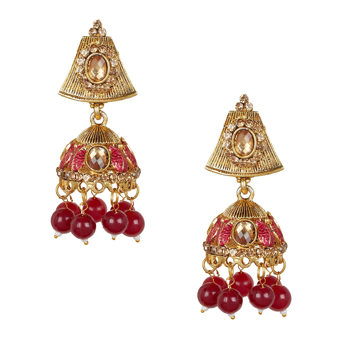 Shining Jewel 18K Antique Gold Plated One Gram Bridal Jewellery Combo Necklace Set with Tikka and Earrings for Women (SJ_2881_M)