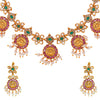 Handcrafted 18K Antique Gold Plated Godess Lakshmi Temple Jewellery Necklace With Matching Earring For Women (SJ_2888)