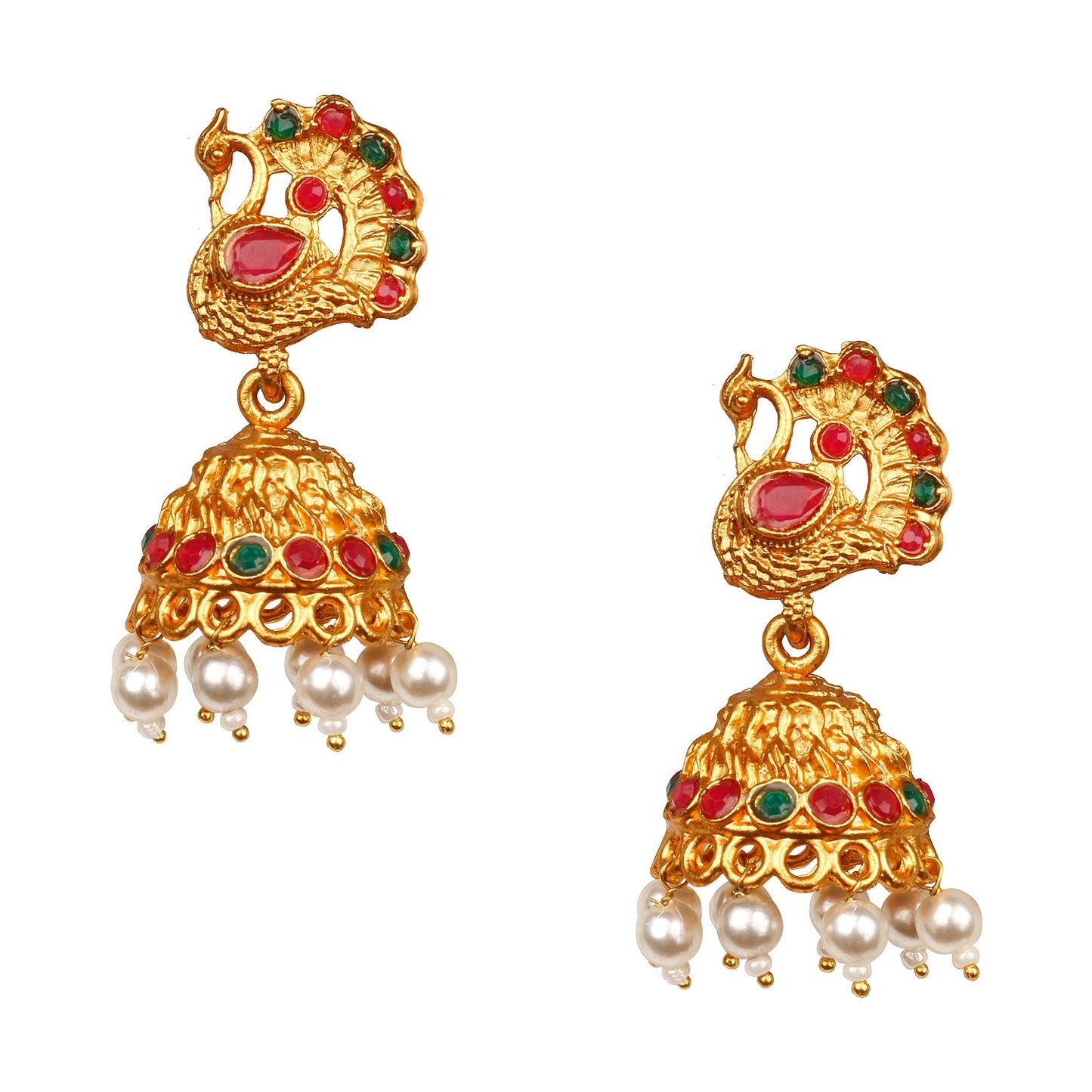 Handcrafted 18K Antique Gold Plated Temple Jewellery Necklace With Matching Earring For Women (SJ_2899)