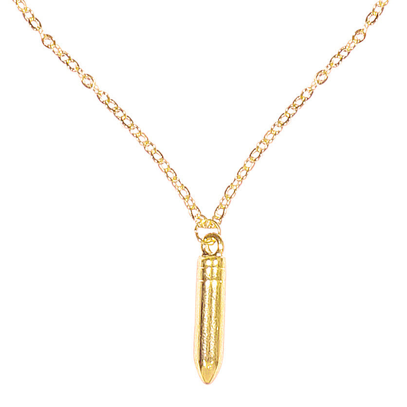 Gold Plated Fashionable Designer Stylish Bullet Pendant with Chain for Women & Girls (SJ_2903)