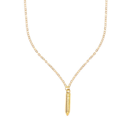 Gold Plated Fashionable Designer Stylish Bullet Pendant with Chain for Women & Girls (SJ_2903)