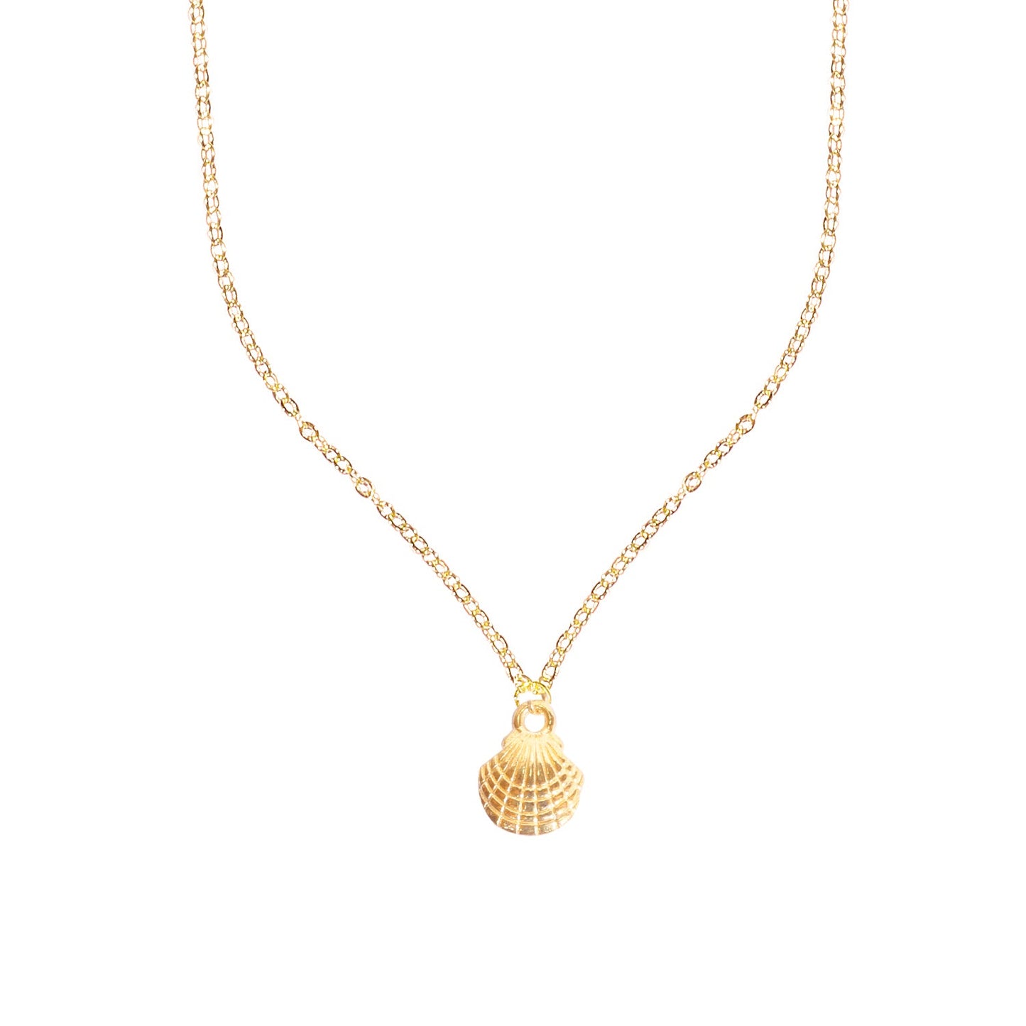 Gold Plated Fashionable Designer Stylish Sea Shell Oyster Pendant with Chain for Women & Girls (SJ_2904)