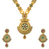 Shining Jewel Traditional Antique Gold Plated Designer Stylish Traditional Long Bridal Jewellery Necklace Set for Women (SJ_2952)