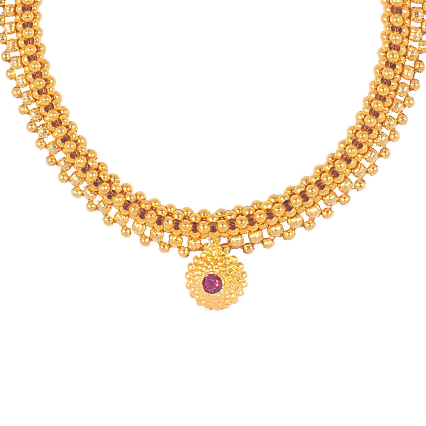 Shining Jewel Gold Plated Handcrafted Traditional Folk Thushi Necklace For Women (SJ_2955)