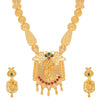 Shining Jewel Traditional Gold Plated Lord Krishna Temple Jewellery Designer Stylish Traditional Long Bridal Jewellery Necklace Set for Women (SJ_2971)