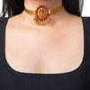 Shining Jewel Designer Gold Plated Godess Lakshmi Stylish Traditional Ethnic Thushi Choker Necklace Jewellery Set for Women (SJ_2983)