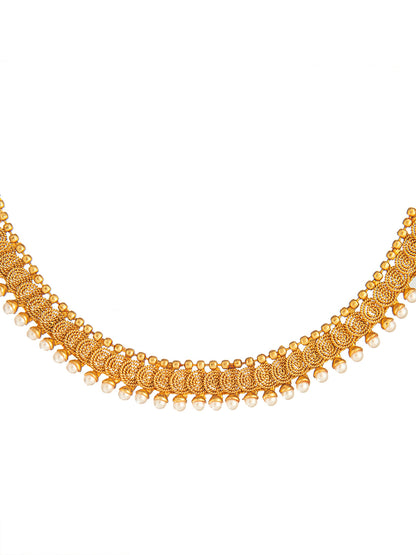 Shining Jewel Antique Gold Plated Traditional Coin Jewellery Necklace Set For Girls & Women (SJ_2984)