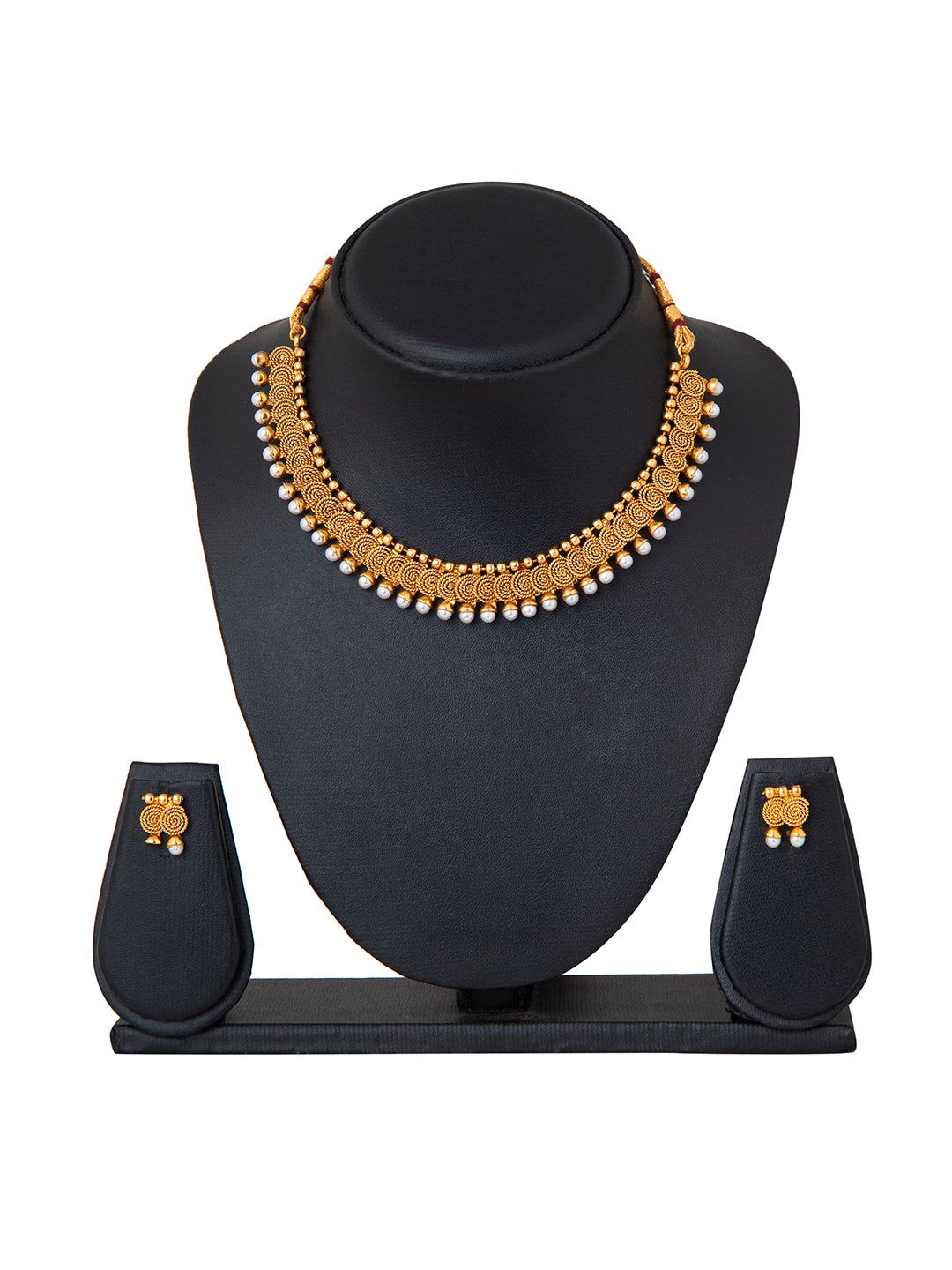 Shining Jewel Antique Gold Plated Traditional Coin Jewellery Necklace Set For Girls & Women (SJ_2984)