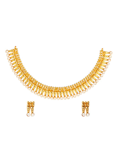 Shining Jewel Antique Gold Plated Classic Traditional Jewellery Necklace Set For Girls & Women (SJ_2985)